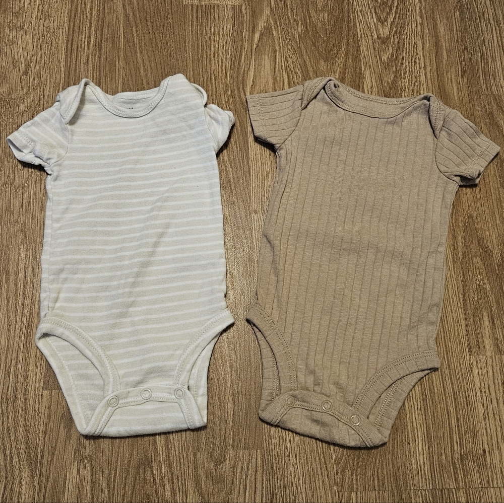 Carter's White and Tan Bodysuit Set
